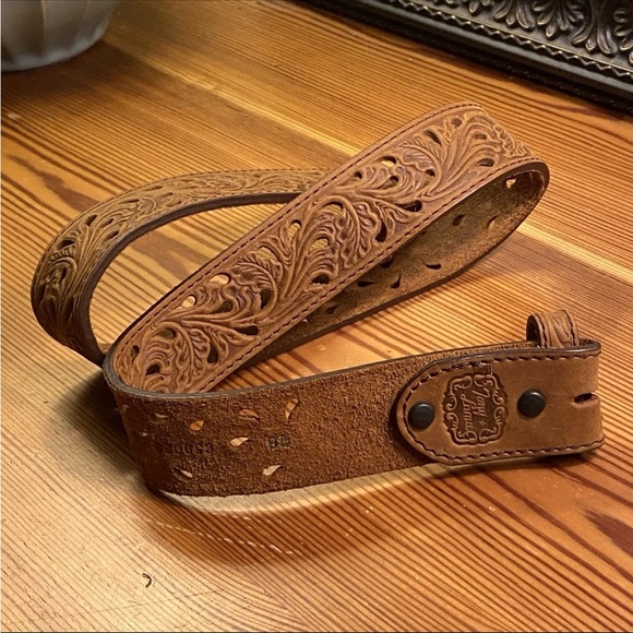Tony Llama tan leather belt size 28 - Picture 1 of 9